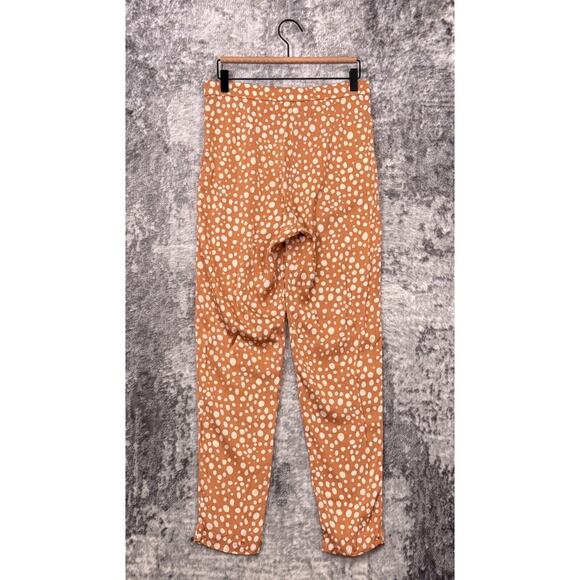 Tucker Pants Small Womens Silk Blend Spotted Pleated Tapered Slim Leg Trouser - Picture 2 of 7